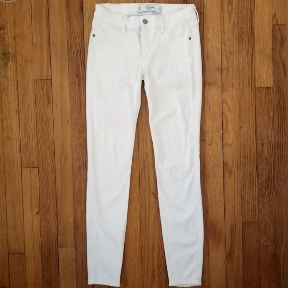 Abercrombie Women's White Jeans Jeggings, W25 L29